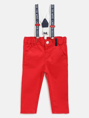 Red Trousers With Suspenders